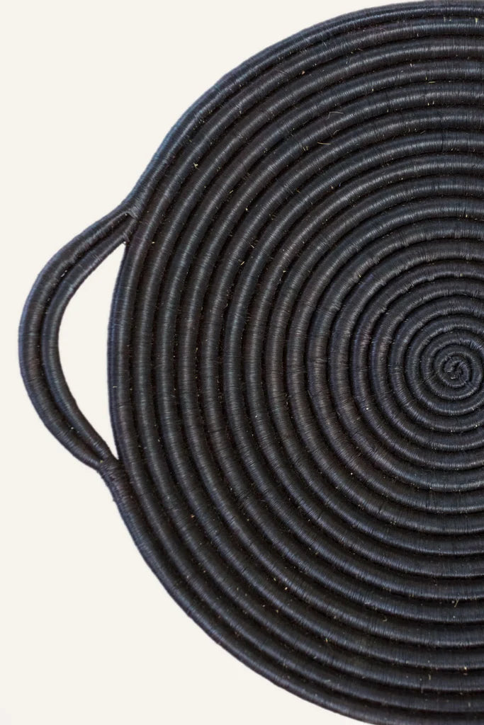 Decorative tray Double Handle Black