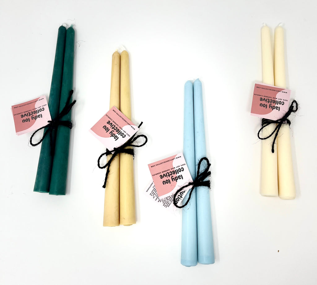 Dark Green Soy Tapered Candle