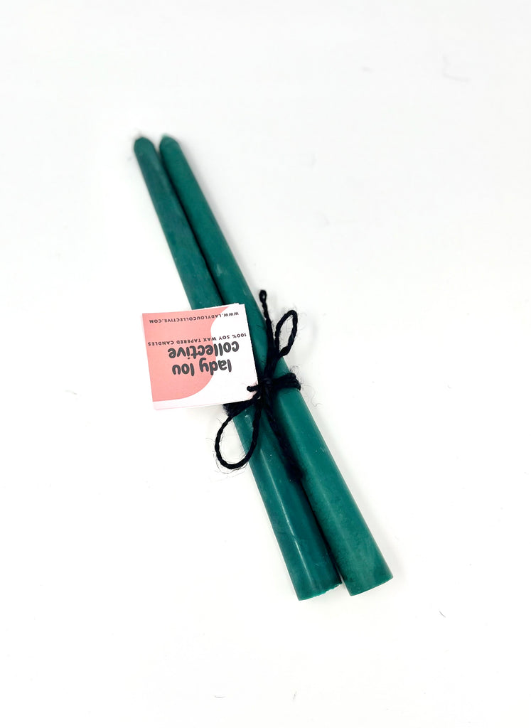 Dark Green Soy Tapered Candle